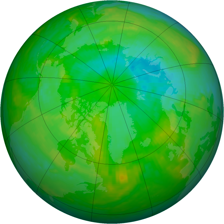 Arctic ozone map for 01 August 1981